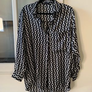 ZARA SILK CHAIN LINK PRINT BUTTON DOWN